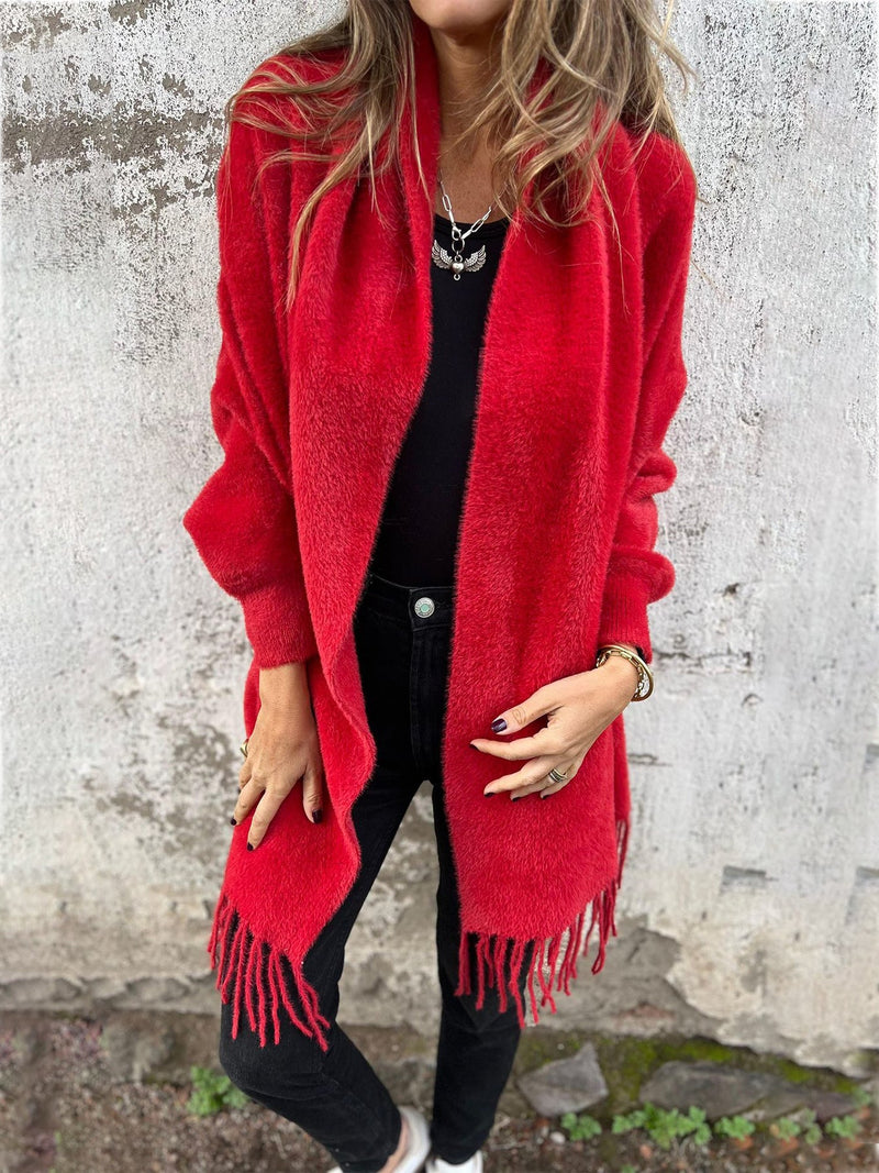 Long Sleeve Tassel Shawl Coat