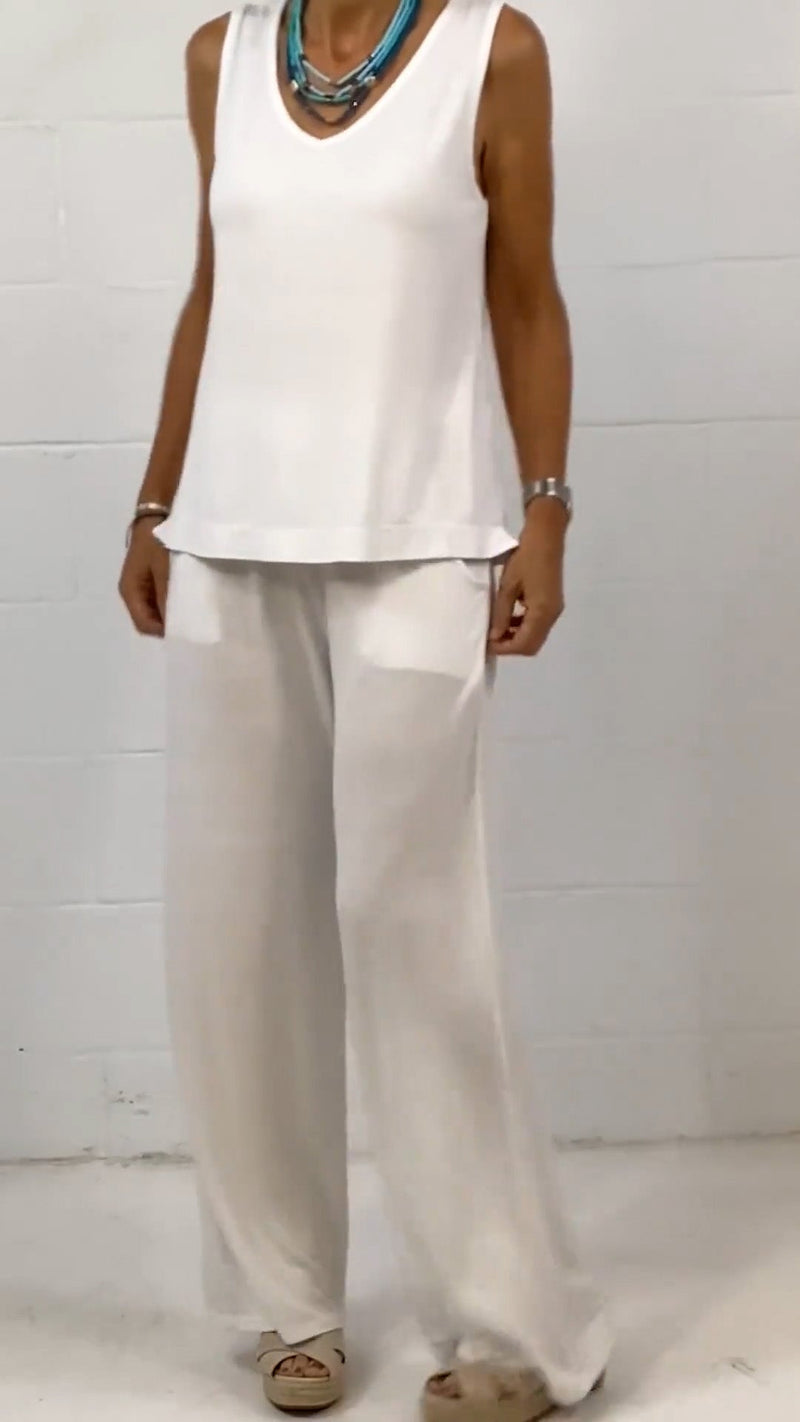 Spring Sleeveless Crewneck Loose Two-piece Set