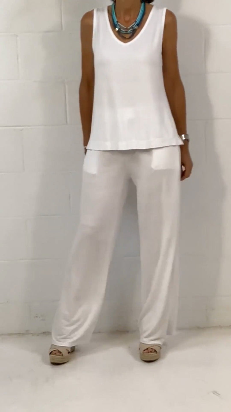 Spring Sleeveless Crewneck Loose Two-piece Set