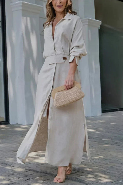 Sierra - Cotton-linen Flowy Maxi Dress