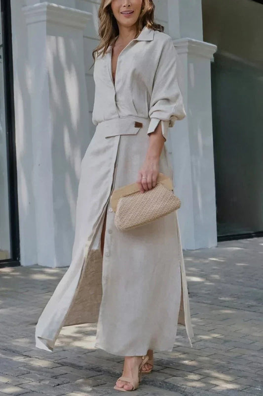 Sierra - Cotton-linen Flowy Maxi Dress