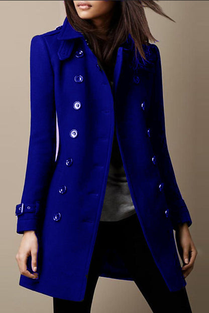 Lapel Long Sleeve Button Coat