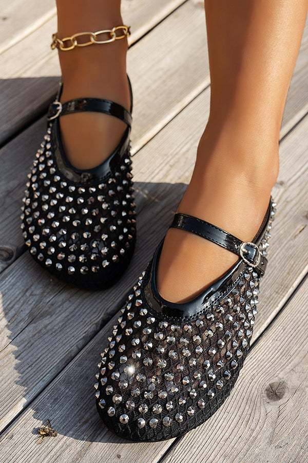 Fashionable Rhinestone French Buckle Sandals