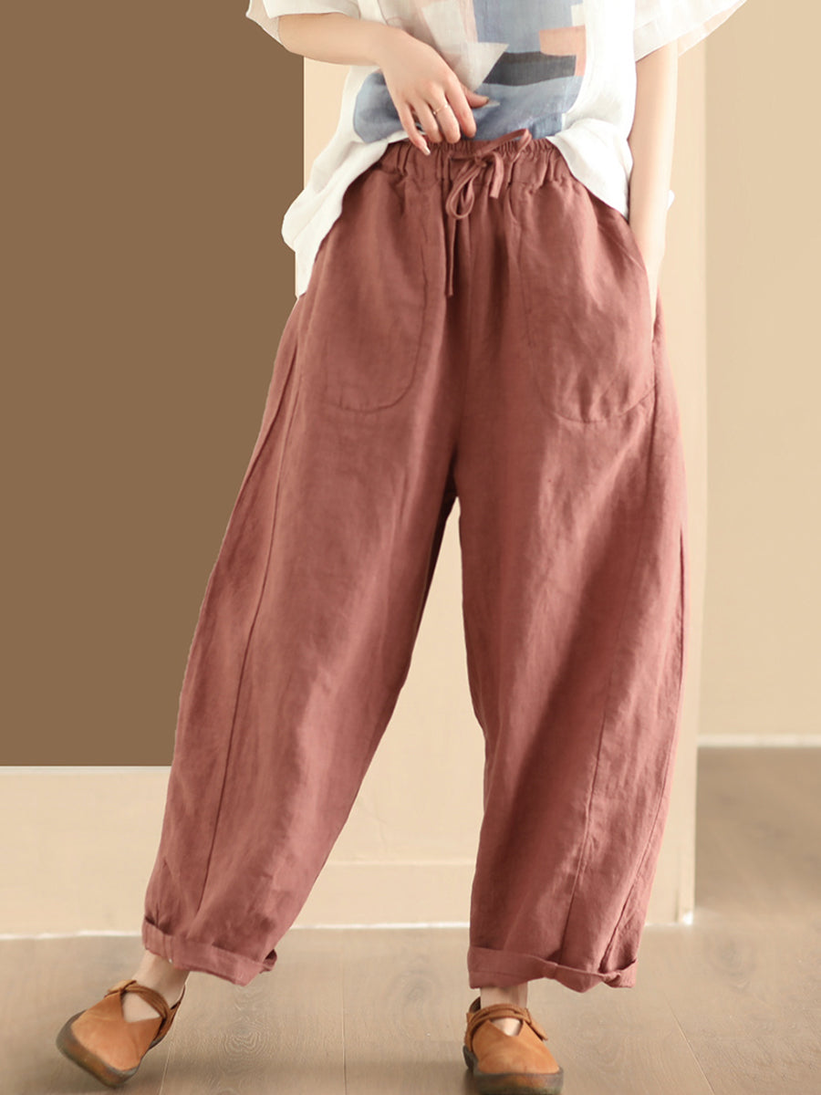 Summer Linen Loose Harem Pants Bn1006