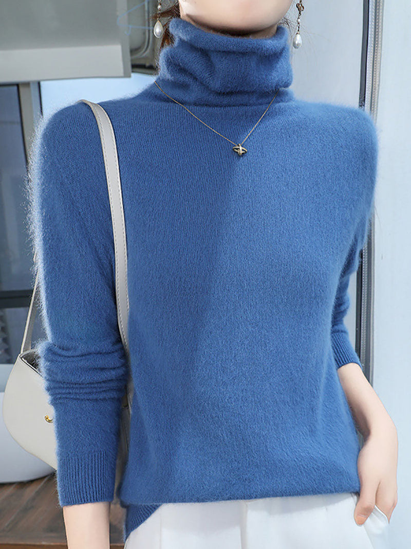Autumn Turtleneck Wool Soft Warm Knit Sweater Av1029