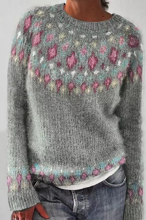 Round Neck Unique Pattern Sweater(in 6 Patterns)