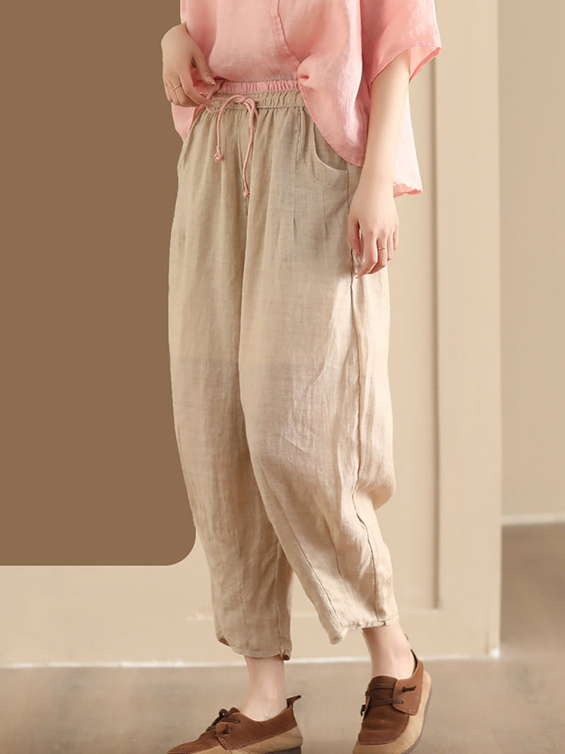 Summer Ramie Harem Pants Cx024