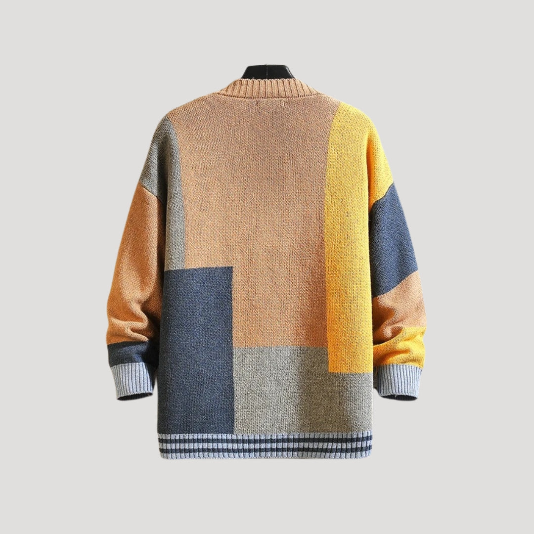 Amelia | ’s Spring Colorblock Button Knit Cardigan
