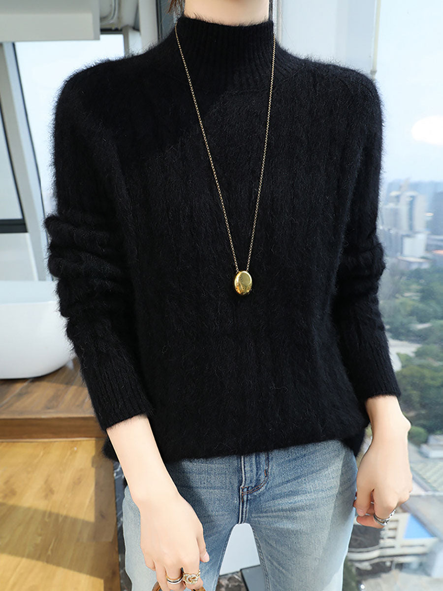 Autumn Half-turtleneck 100%wool Trist Sweater Ba1065