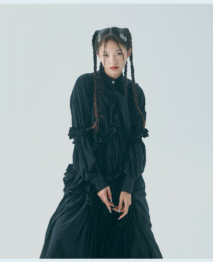 Cotton Ruffle Maxi Dress