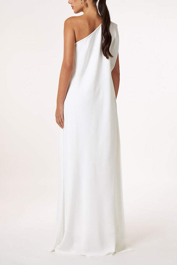 Timeless Charm One Shoulder A-line Maxi Dress