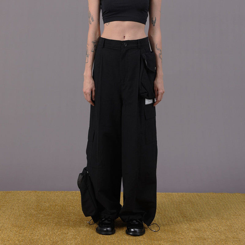 Detachable Pockets Wide-leg Cargo Pants