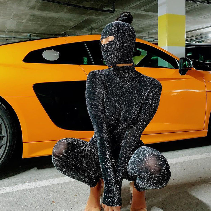Summer Clothing Popular Long Sleeve Turtleneck Backless One-piece Trousers Sports Jumpsuit Gift Head