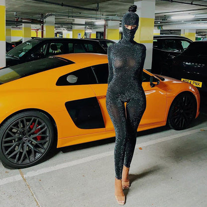 Summer Clothing Popular Long Sleeve Turtleneck Backless One-piece Trousers Sports Jumpsuit Gift Head