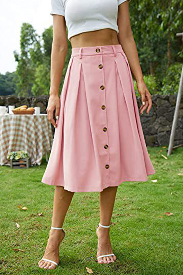 Skirt Shaped Waist Button Princess Dress Skirt