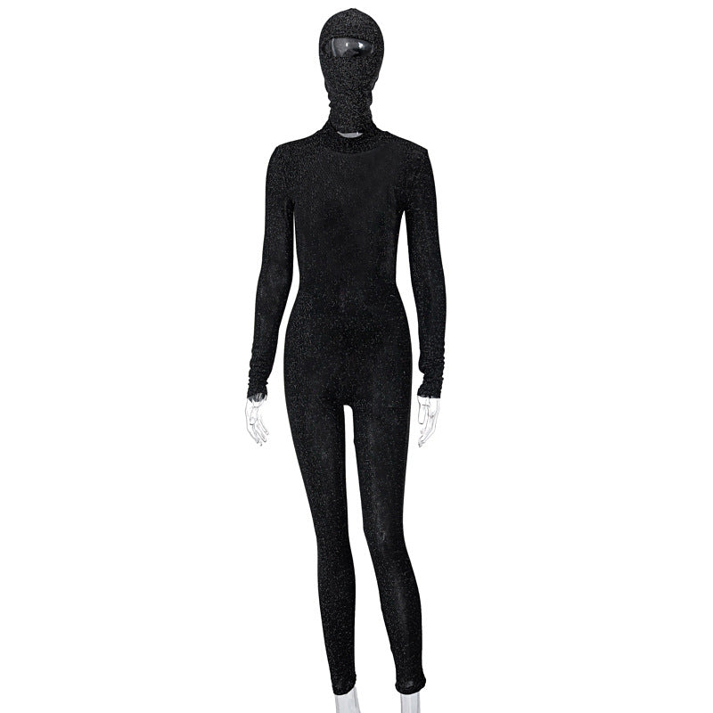 Summer Clothing Popular Long Sleeve Turtleneck Backless One-piece Trousers Sports Jumpsuit Gift Head