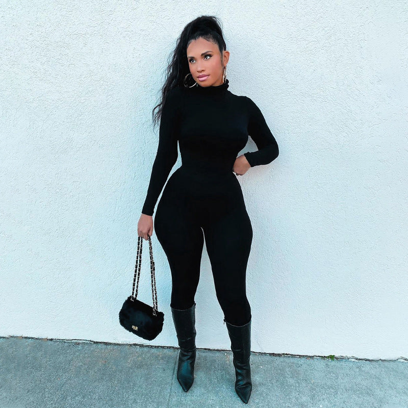 Clothing Autumn Winter Color Tight Sports Fitness Female Winter Jumpsuit