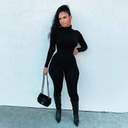 Clothing Autumn Winter Color Tight Sports Fitness Female Winter Jumpsuit