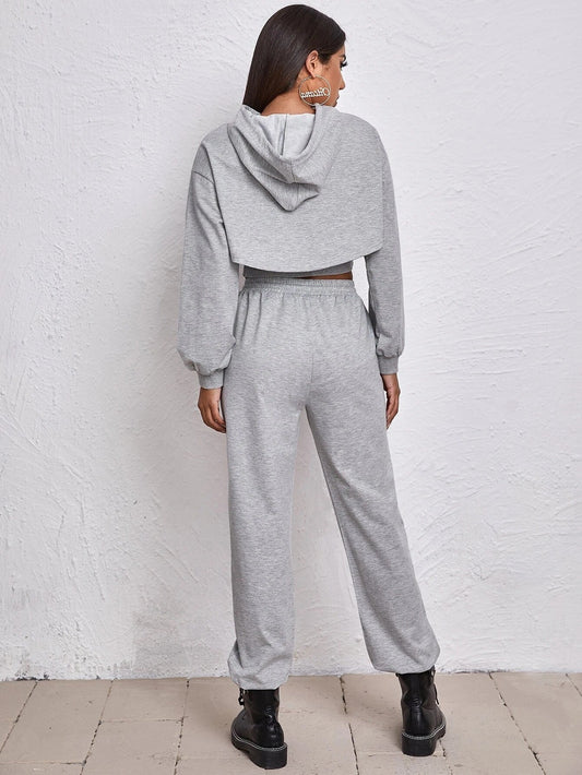 Clothing Autumn Winter Sports Drawstring Hoodie Loose Bandage Dress Short Small Sling Vest Sweater Two-piece Suit