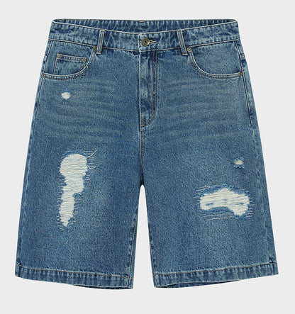 Distressed Patchwork Cropped/short Pants