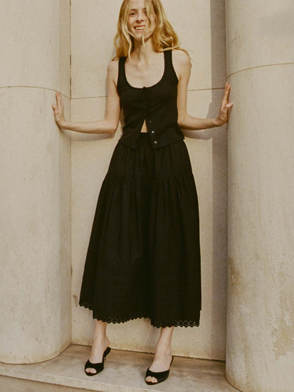 Sebastiane Cotton Midi-skirt