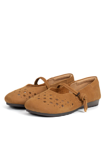 Soft Leather Cutout Shoes Xx1053
