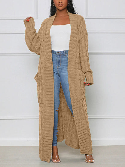 Knitted Graceful Open Front Cardigan