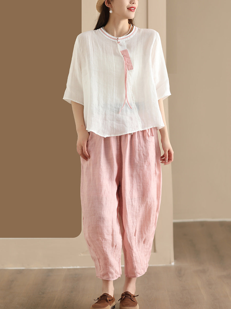 Summer Ramie Harem Pants Cx024