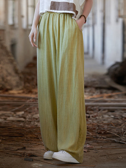 Summer Tie-dye Straight-leg Linen Pants Cv1013