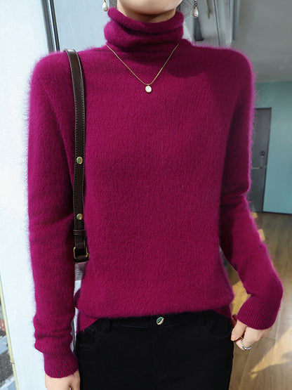Autumn Turtleneck Wool Soft Warm Knit Sweater Av1029