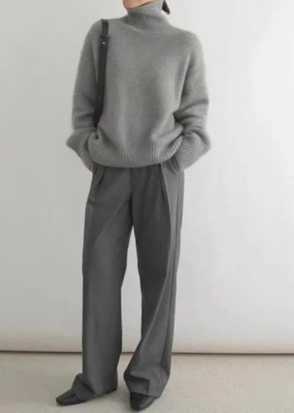 Cozy Grey Turtleneck Sweater - Comfort