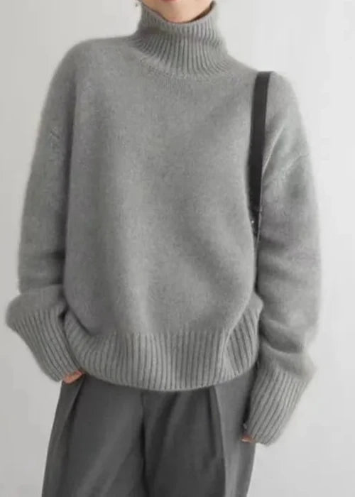 Cozy Grey Turtleneck Sweater - Comfort