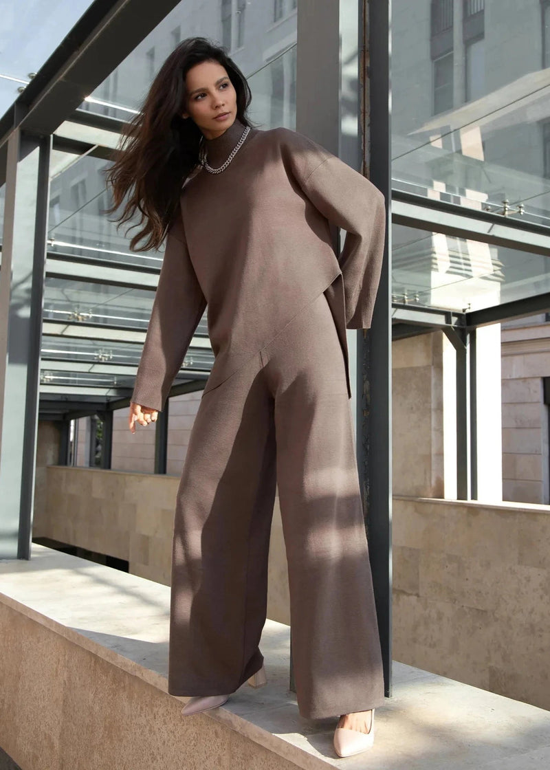 Irregular Hem Knit Two-piece Set