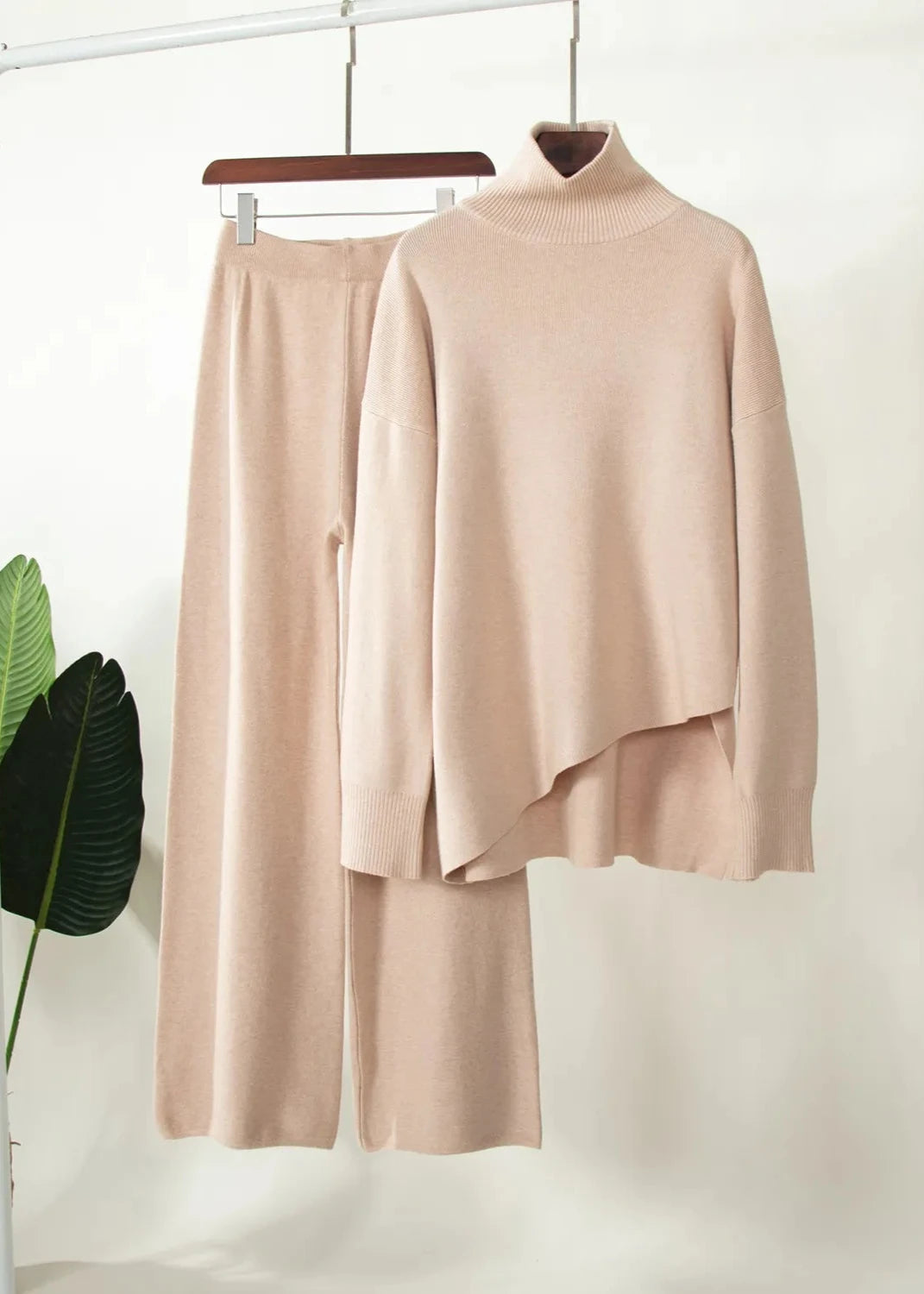 Irregular Hem Knit Two-piece Set