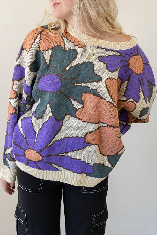 Multicolor Pattern Knitted Sweater