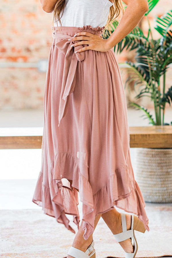High Waist Irregular Splicing All-match Skirt