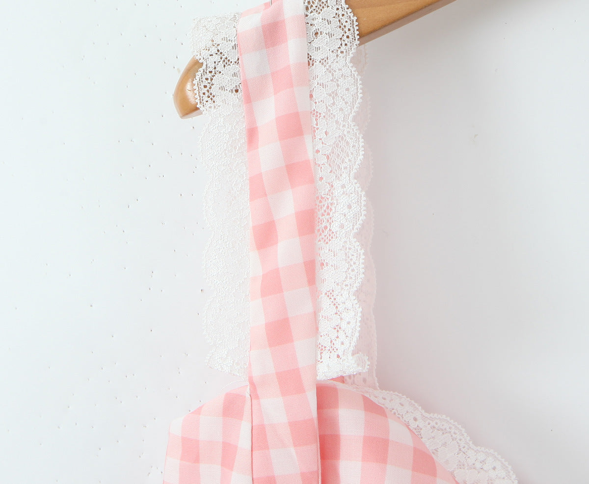 Pink Plaid Mini Dress