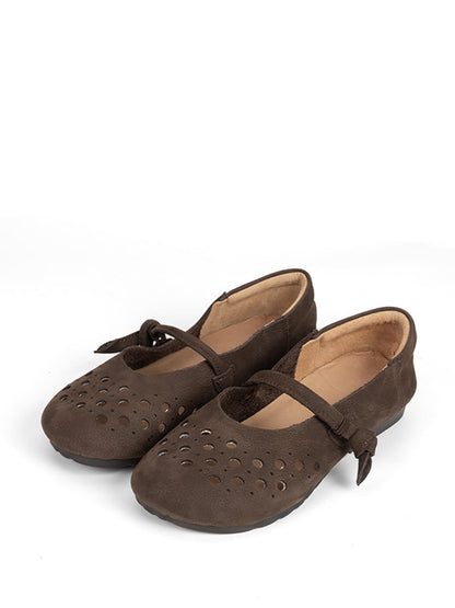 Soft Leather Cutout Shoes Xx1053