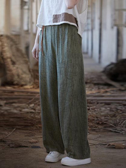 Summer Worn Straight Linen Pants Io1010