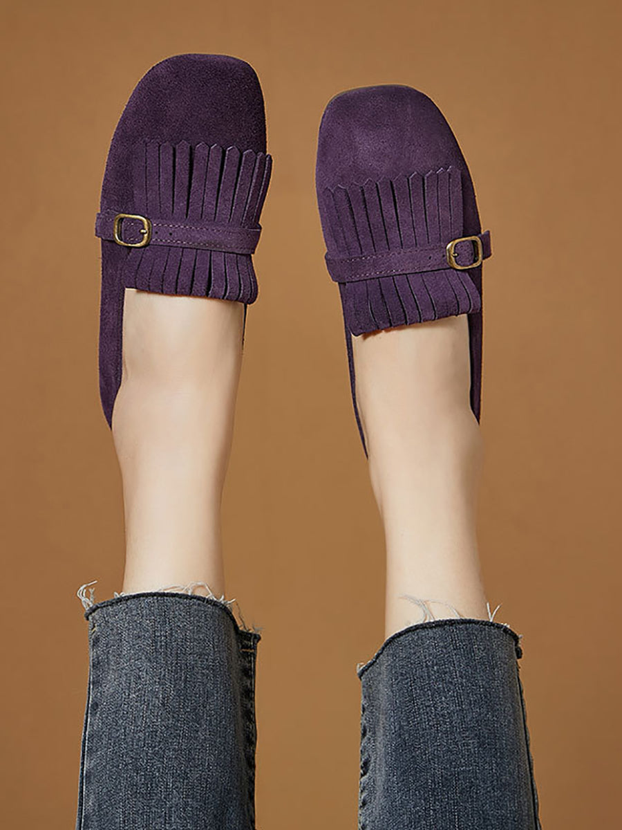 Summer Suede Leather Tassel Shoes Io1028