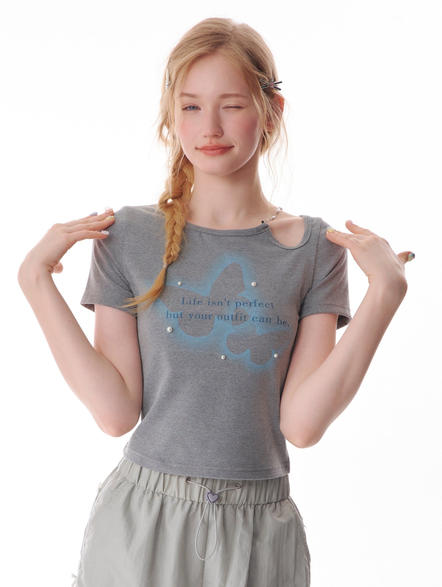 Butterfly Quote Pearl T-shirt