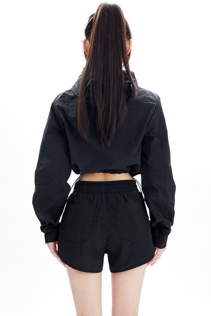 Sports Style Short Jacket and Shorts