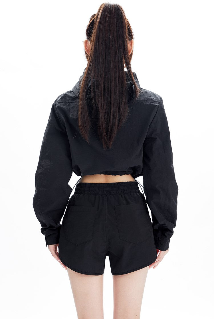 Sports Style Short Jacket and Shorts