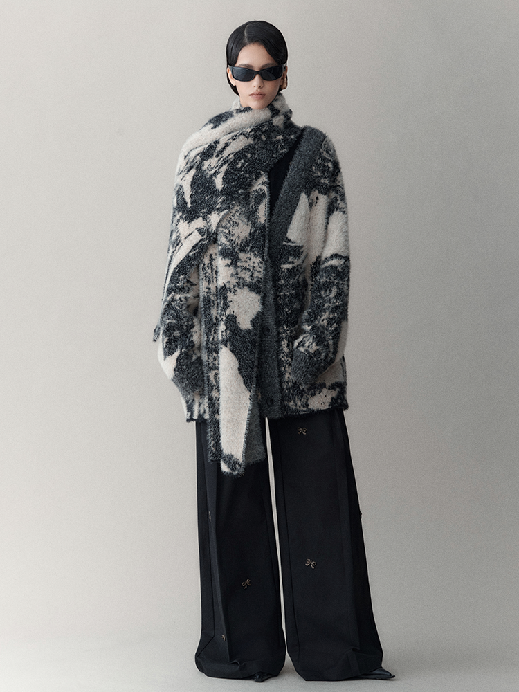 Retro Oversize Wool Cardigan