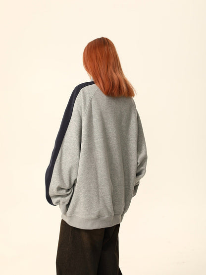 W California High-neck Button Sweatshirt Coat