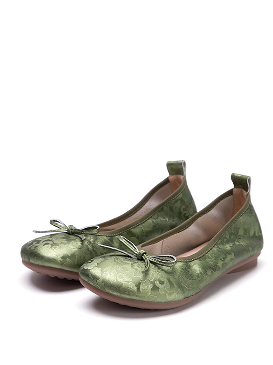 Summer Leather Flower Knurling Flat Shoes Ty1029