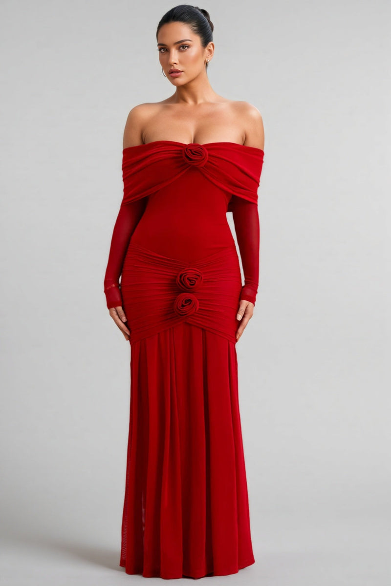 Mylesa Red 3d Maxi Dress