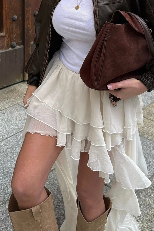 Asymmetrical Hem a Line Skirt