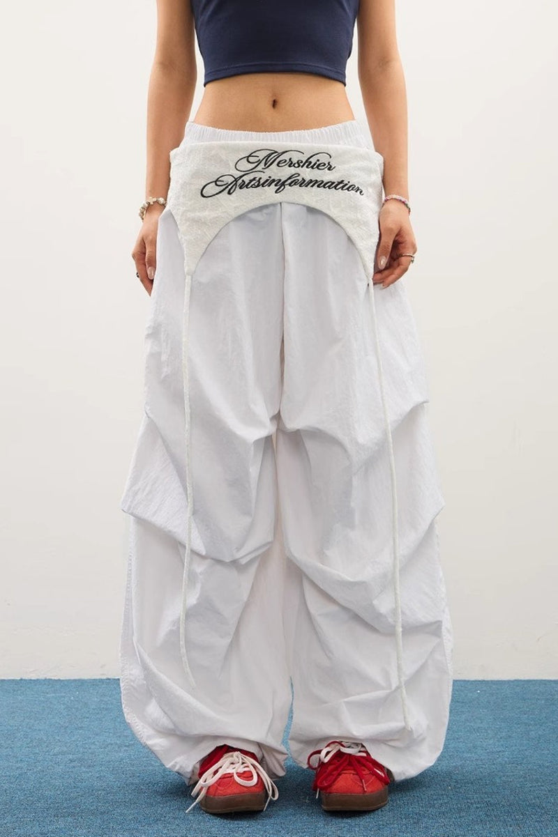 Layered Star Print Loose Cargo Pants