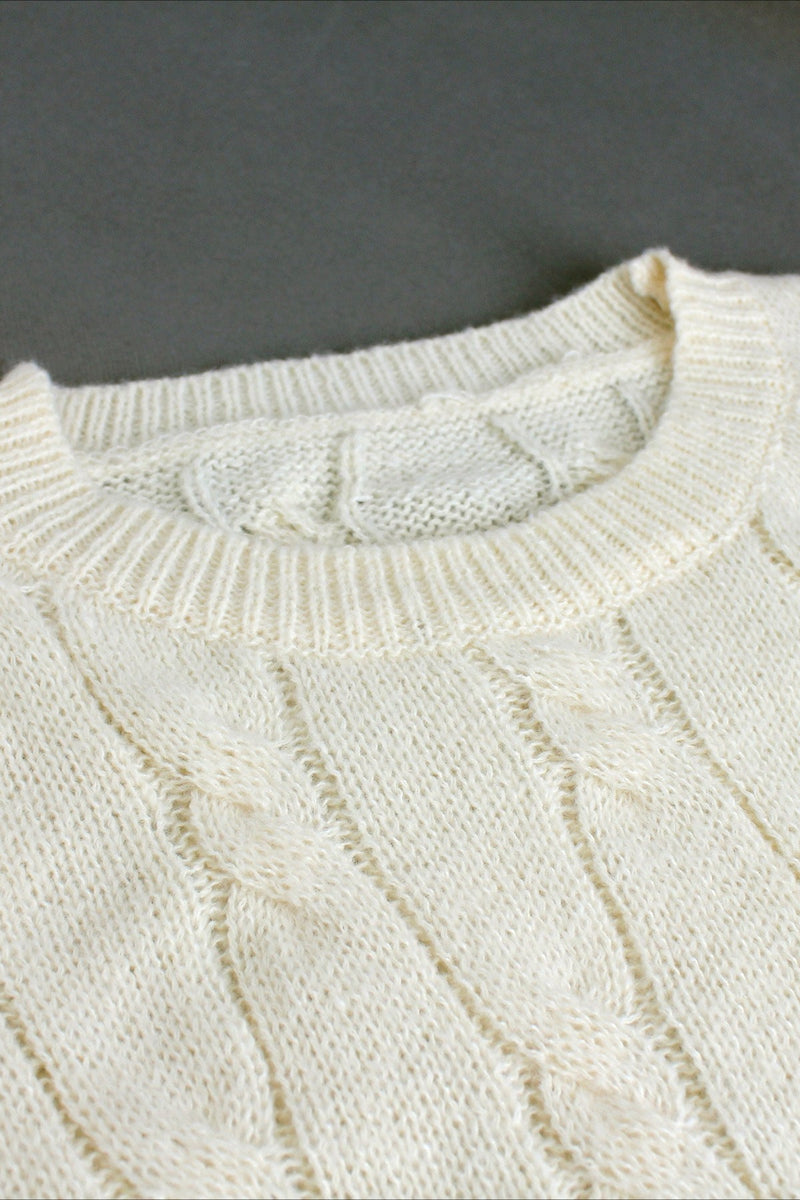 Color Long Sleeve Cable Knit Sweater Dress